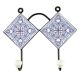 Blue Ceramic Floral Tile Hook